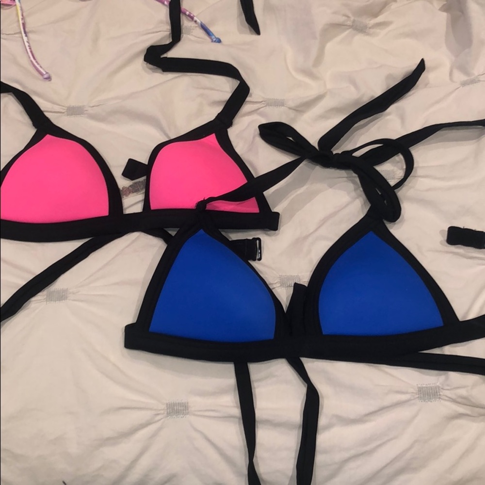 PINK tie around bikini tops